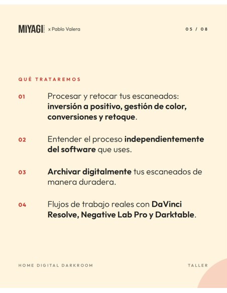 Taller Home Digital Darkroom con Pablo Valera · 17 octubre (Miyagi Dojo 1)