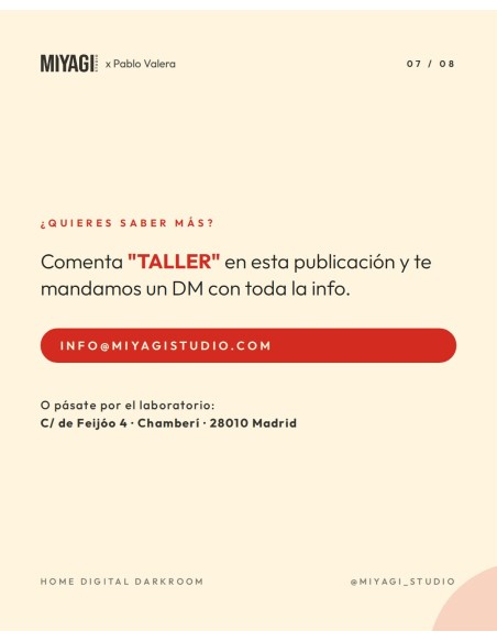 Taller Home Digital Darkroom con Pablo Valera · 17 octubre (Miyagi Dojo 1)